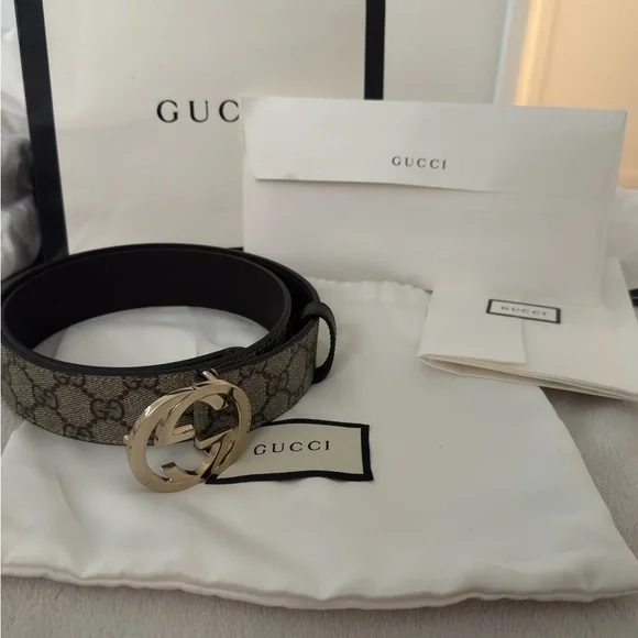 Gucci Dark Brown Leather Belt with Silver GG Buckle s-l400.jpg main image 4
